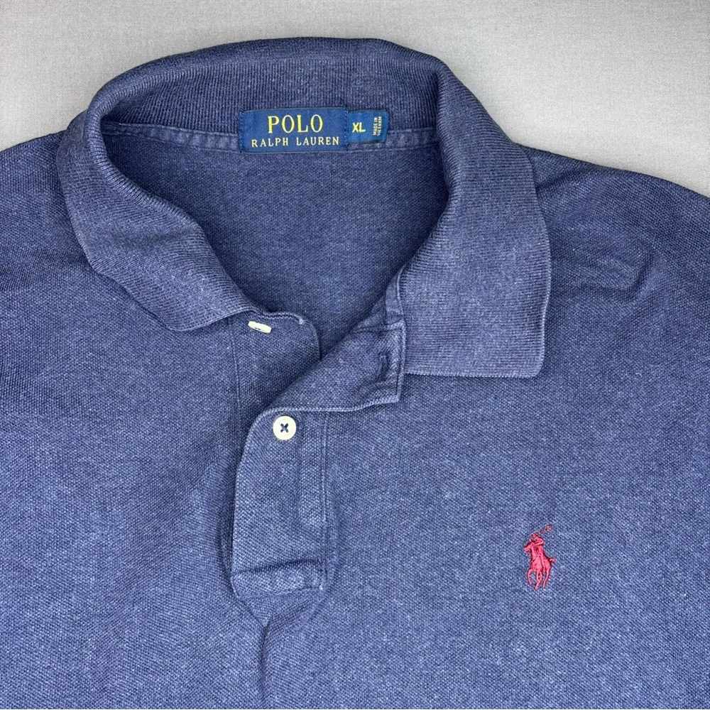 Ralph Lauren Polo Shirt Mens Extra Large Classic  Navy Blue Short Sleeve Cotton